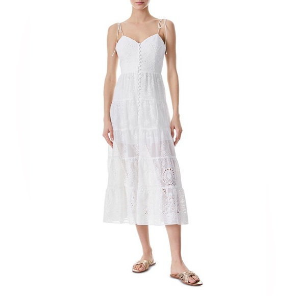 Alice + Olivia Dresses & Skirts - Alice + Olivia Shanti Button Front White Midi Dress